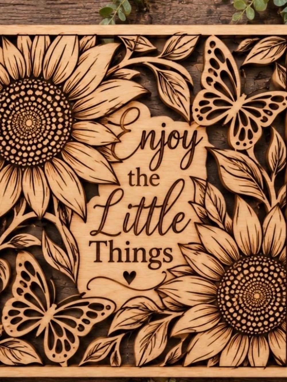 Laser Cut and Made By Me and Engraved Floral Wooden Wall Art